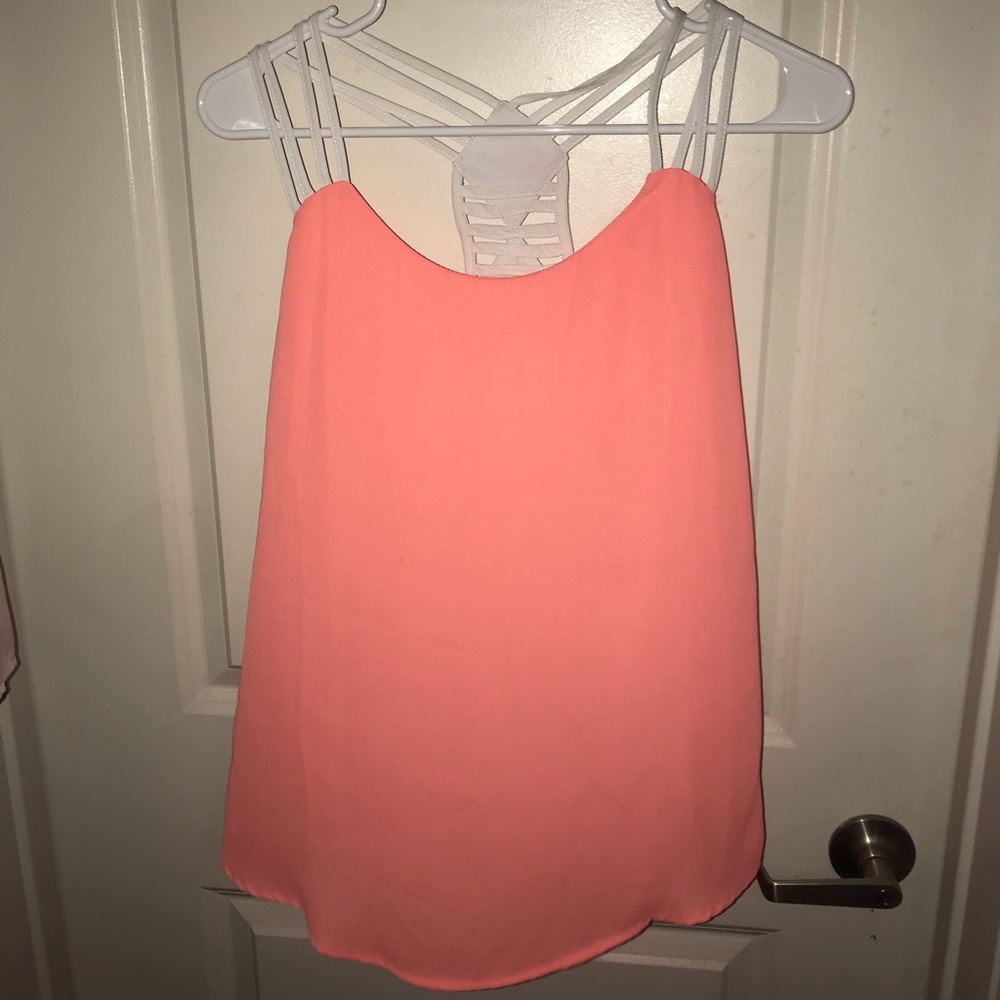 Coral strappy tank
